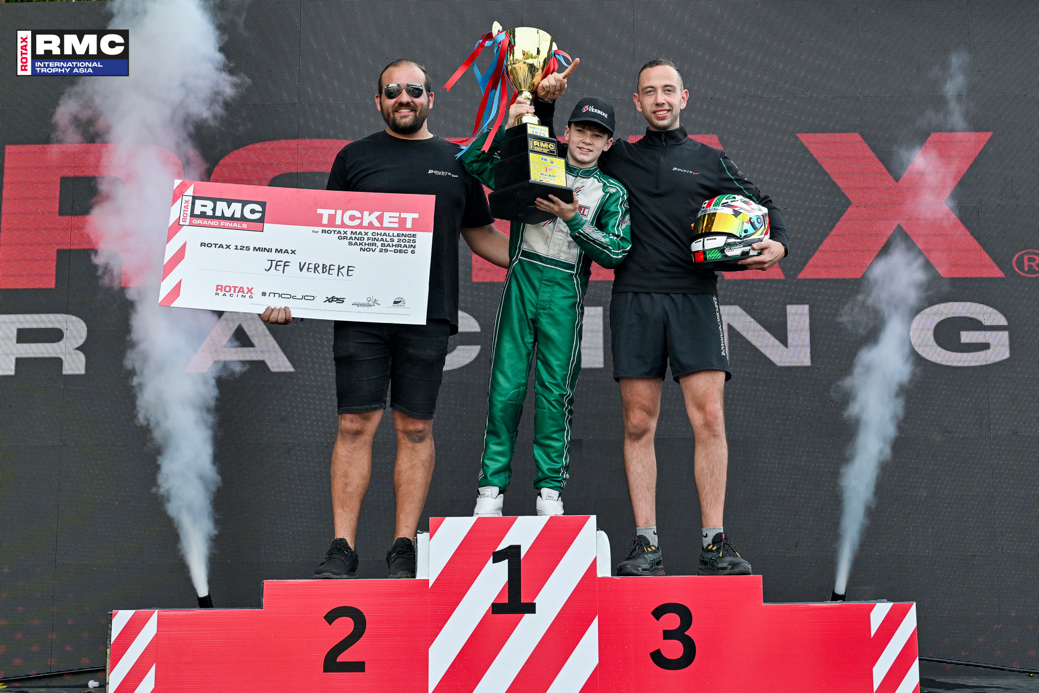 RMCIT Asia Mini MAX Winner with his team on podium